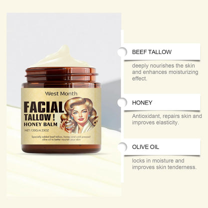 Whipped Beef Tallow and Honey Balm Grass-Fed Tallow Face Moisturizer